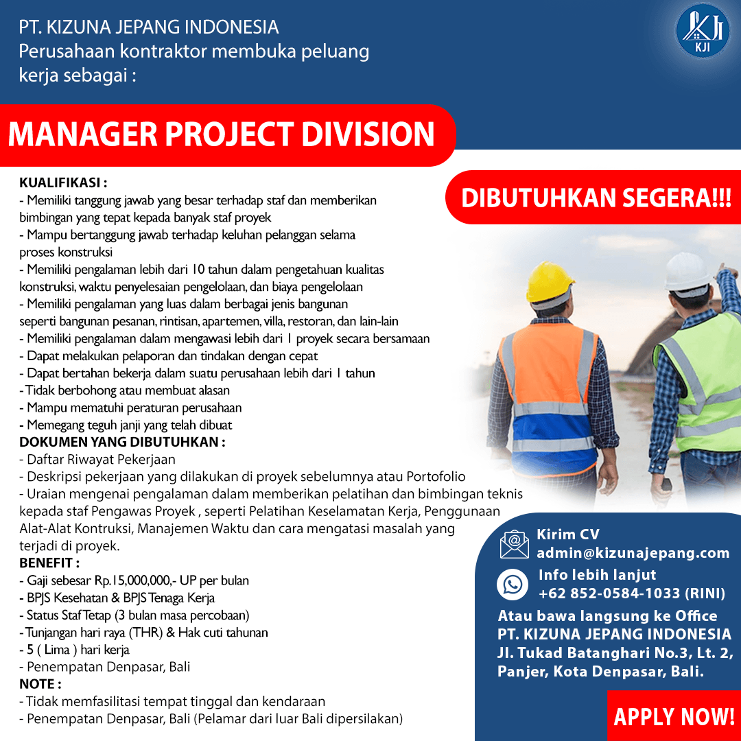 MANAGER PROJECT DIVISION